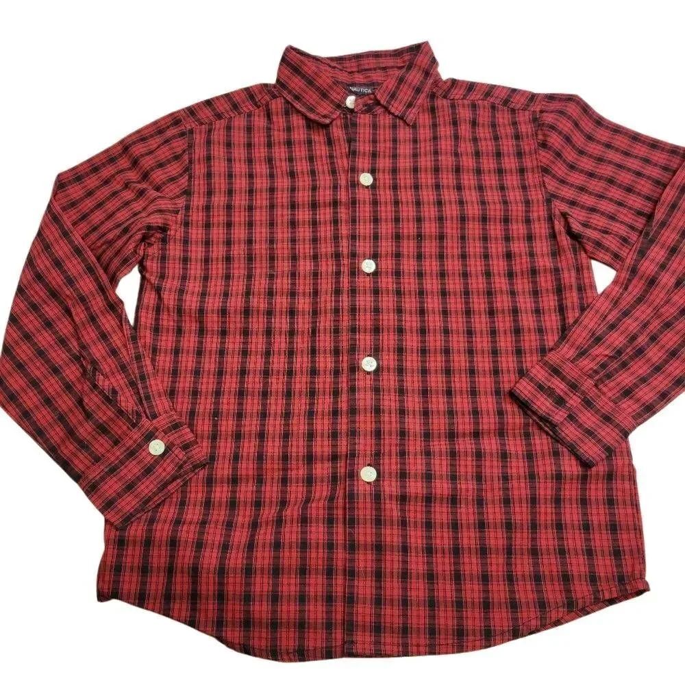 Nautica plaid shirt 7X